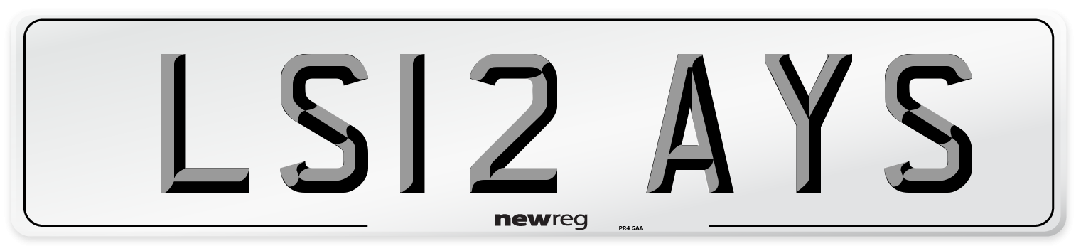 LS12 AYS Number Plate from New Reg